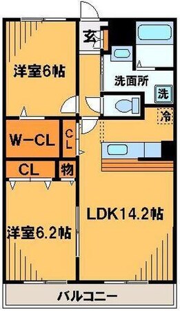 ＷＥＳＴＨＩＬＬ１の物件間取画像